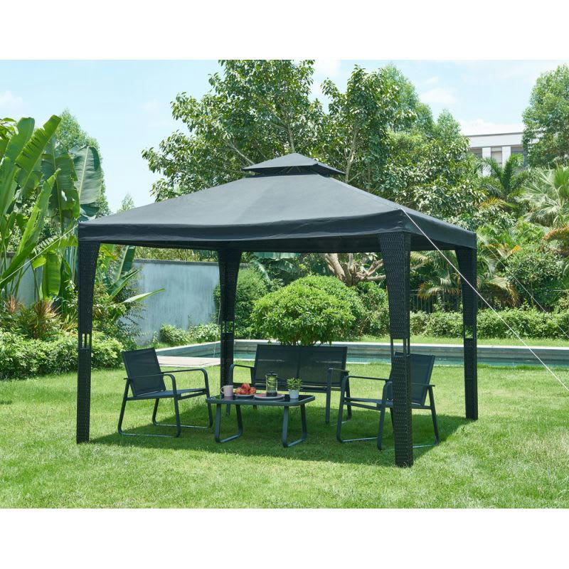 LILAS - Tonnelle de jardin coloris noir