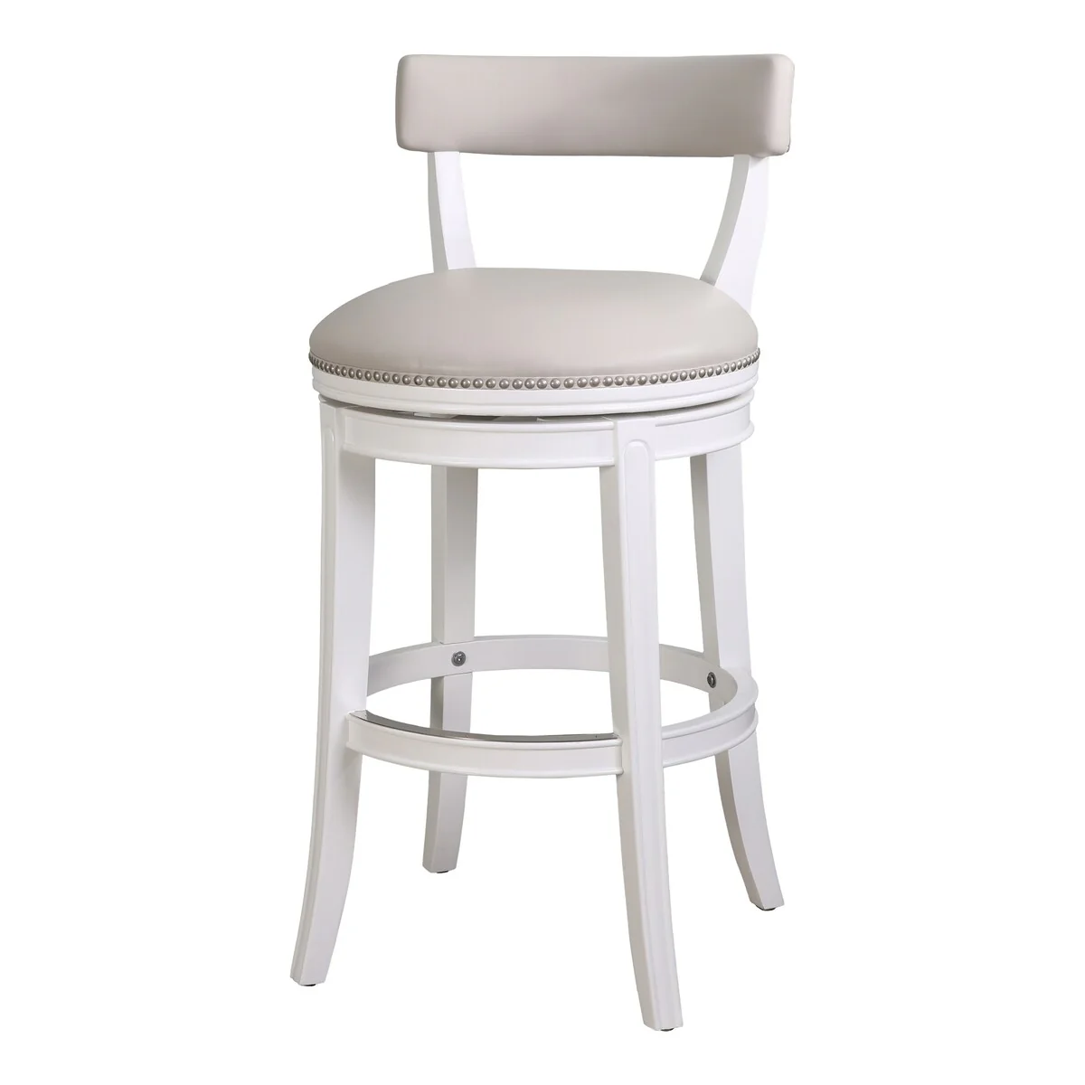 Pasha Wood Swivel Bar Stool with Upholstered Seat and Back