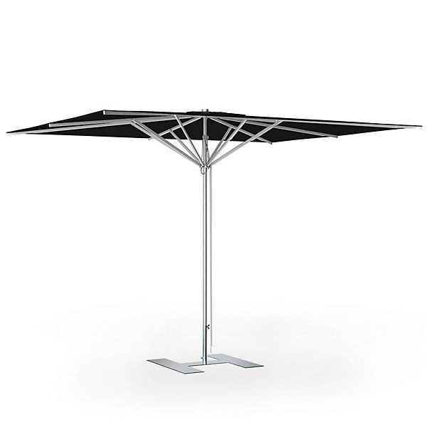 Parasol de terrasse complet Prémium Noir 300 x 250 Armature Gris