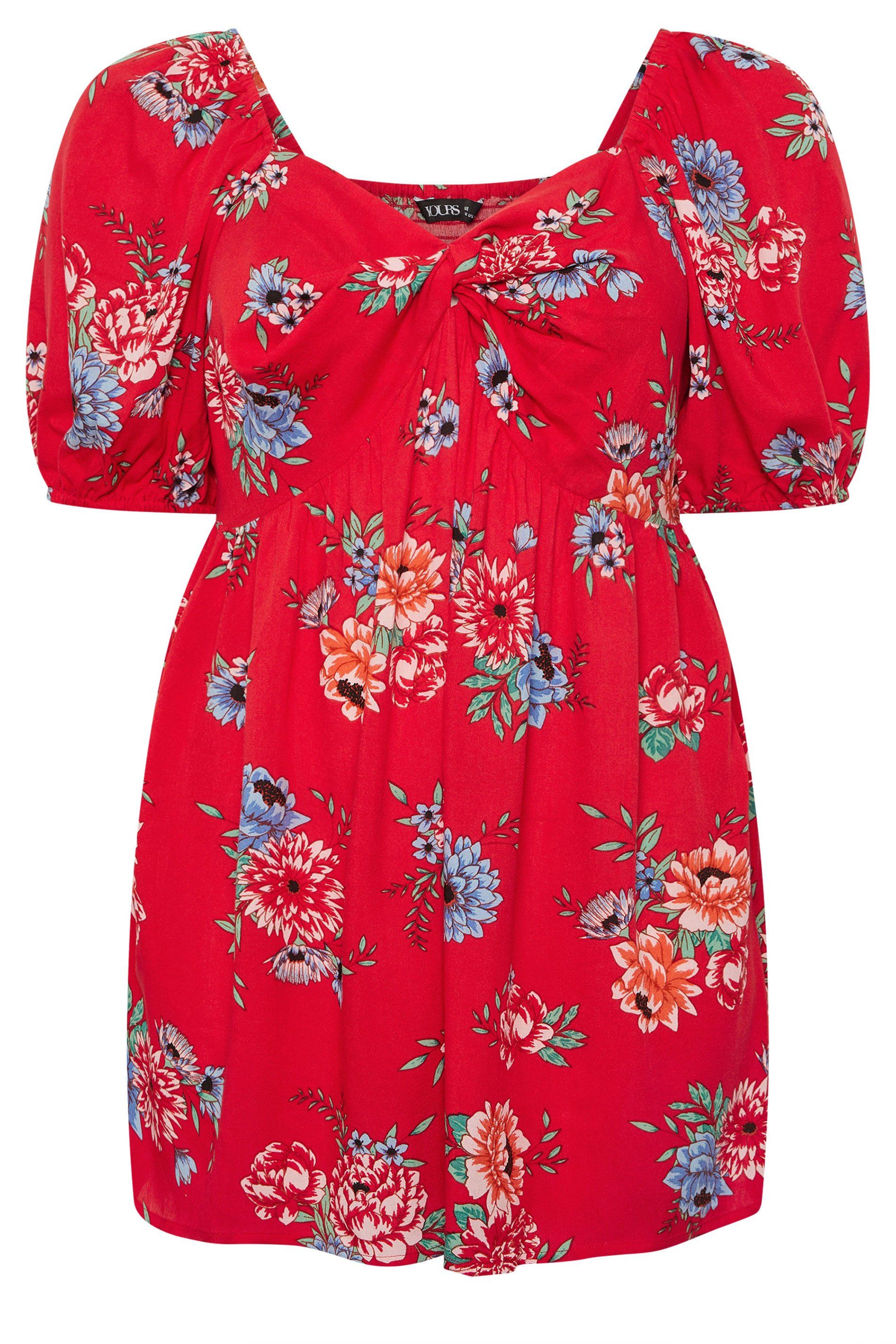 Yours Floral Twist Front Blouse