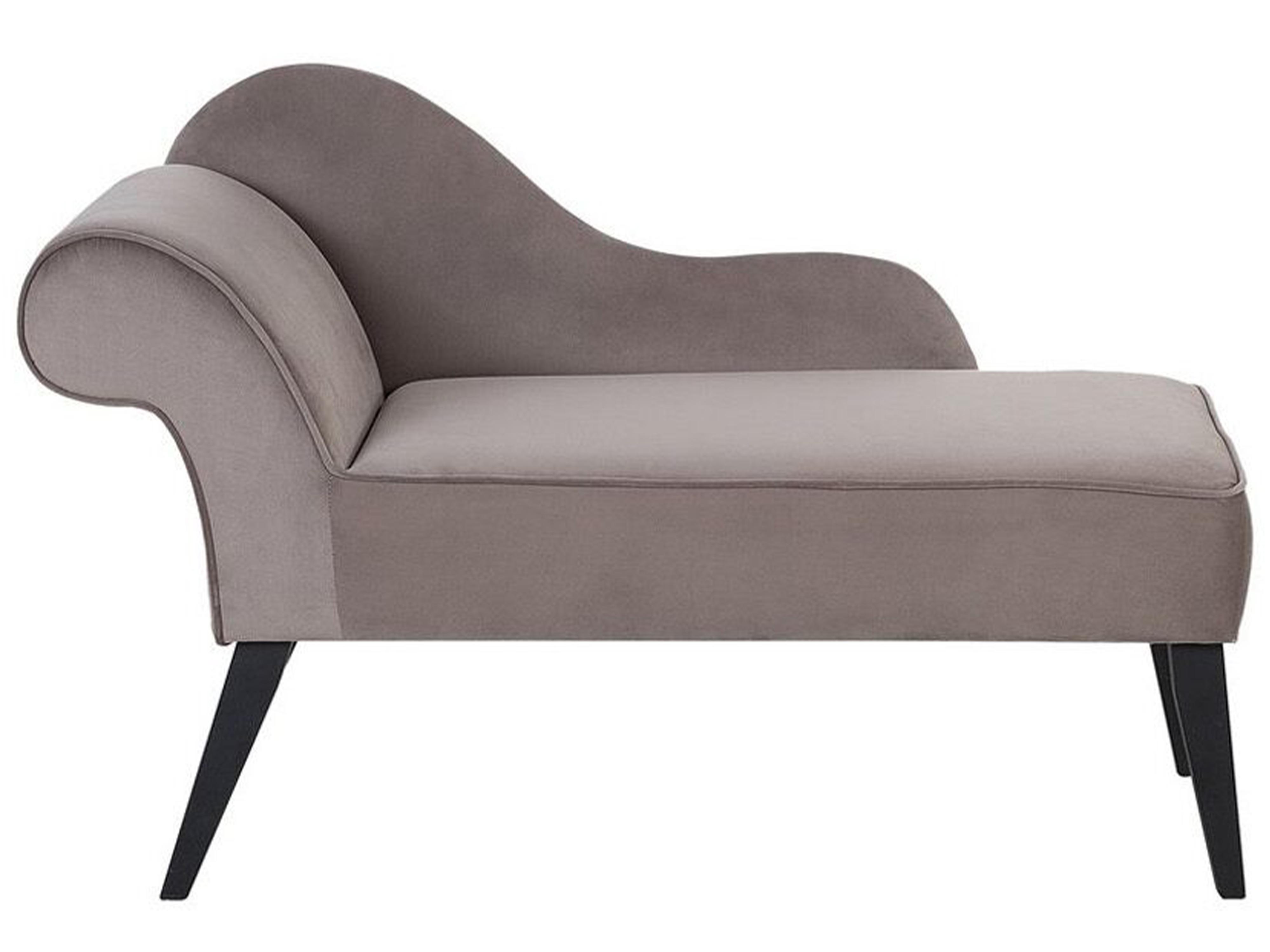 Left-Hand Chaise Longue BIARRITZ Velvet Taupe