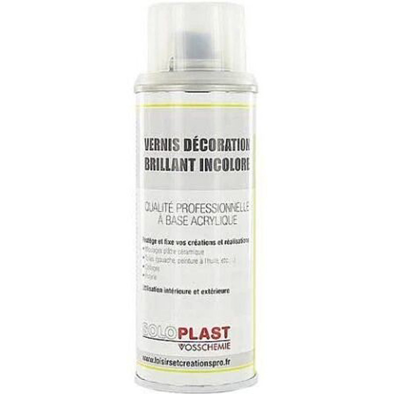Vernis de décoration brillant incolore 0,2 L SOLOPLAST