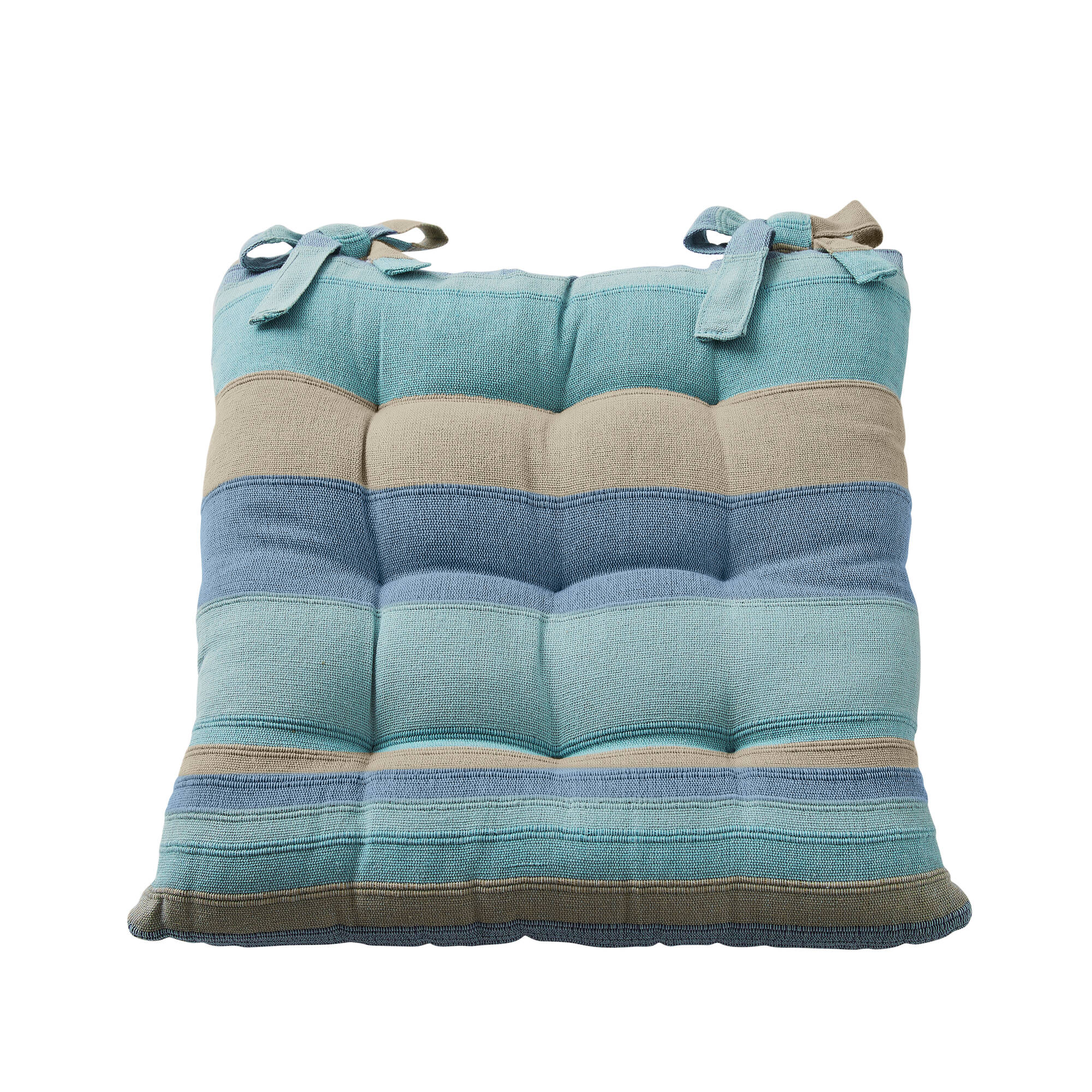 Galette de chaise carrée rayée - lot de 2