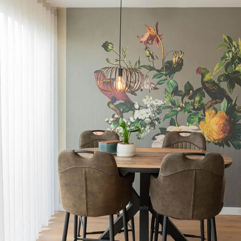 Qazqa hanglamp johanna zwart e27