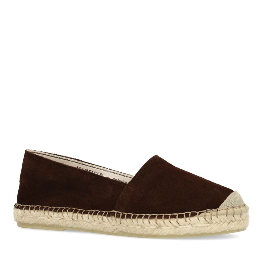 Manfield Bruine suède espadrilles