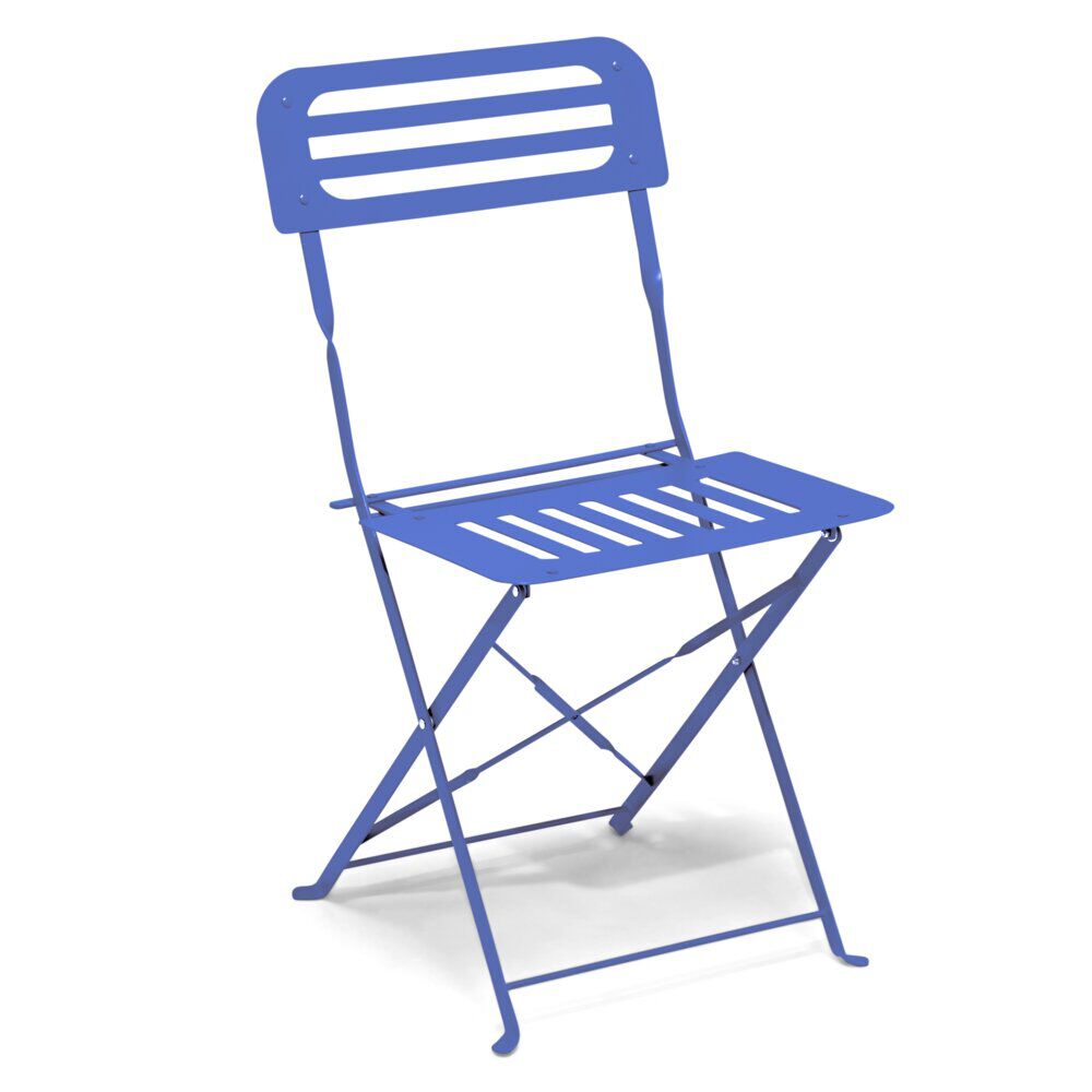 Chaise de jardin pliante Rio acier bleu 41xP46xH81cm