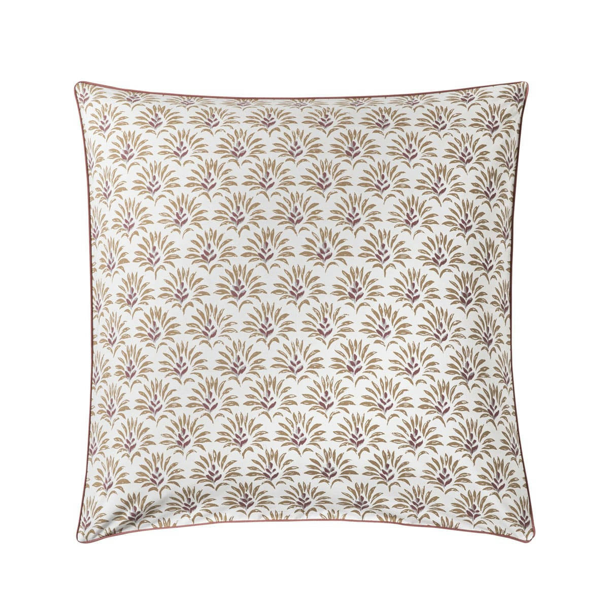 PALAIS DES VENTS - Taie d'oreiller en percale de coton rose et beige 65x65