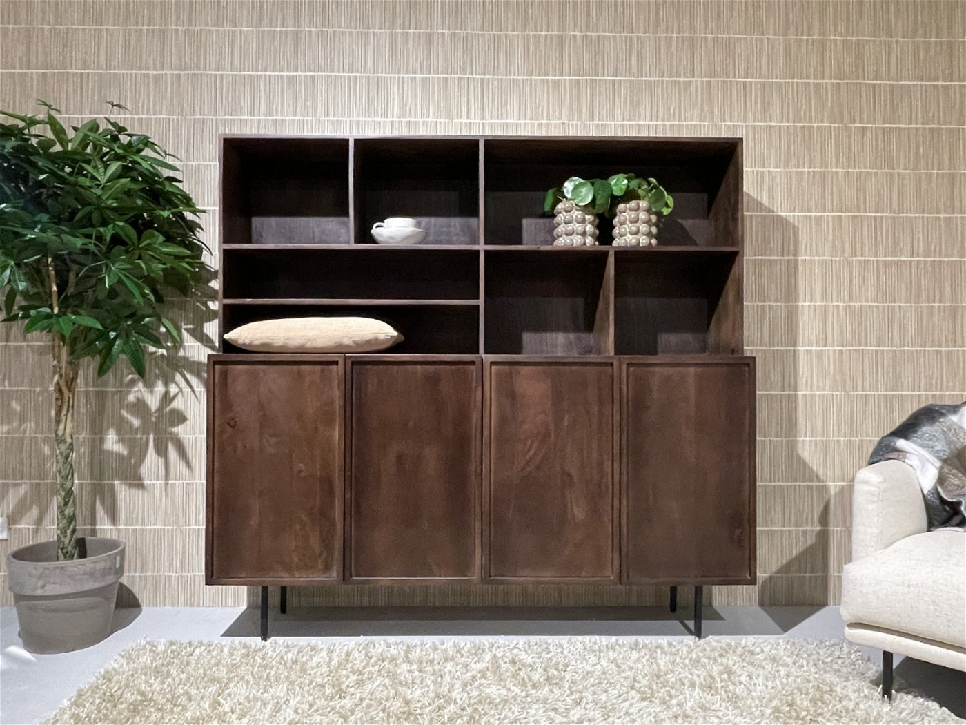 Livingfurn - Buffetkast Bruin Mangohout - 180x45x150cm - Elan