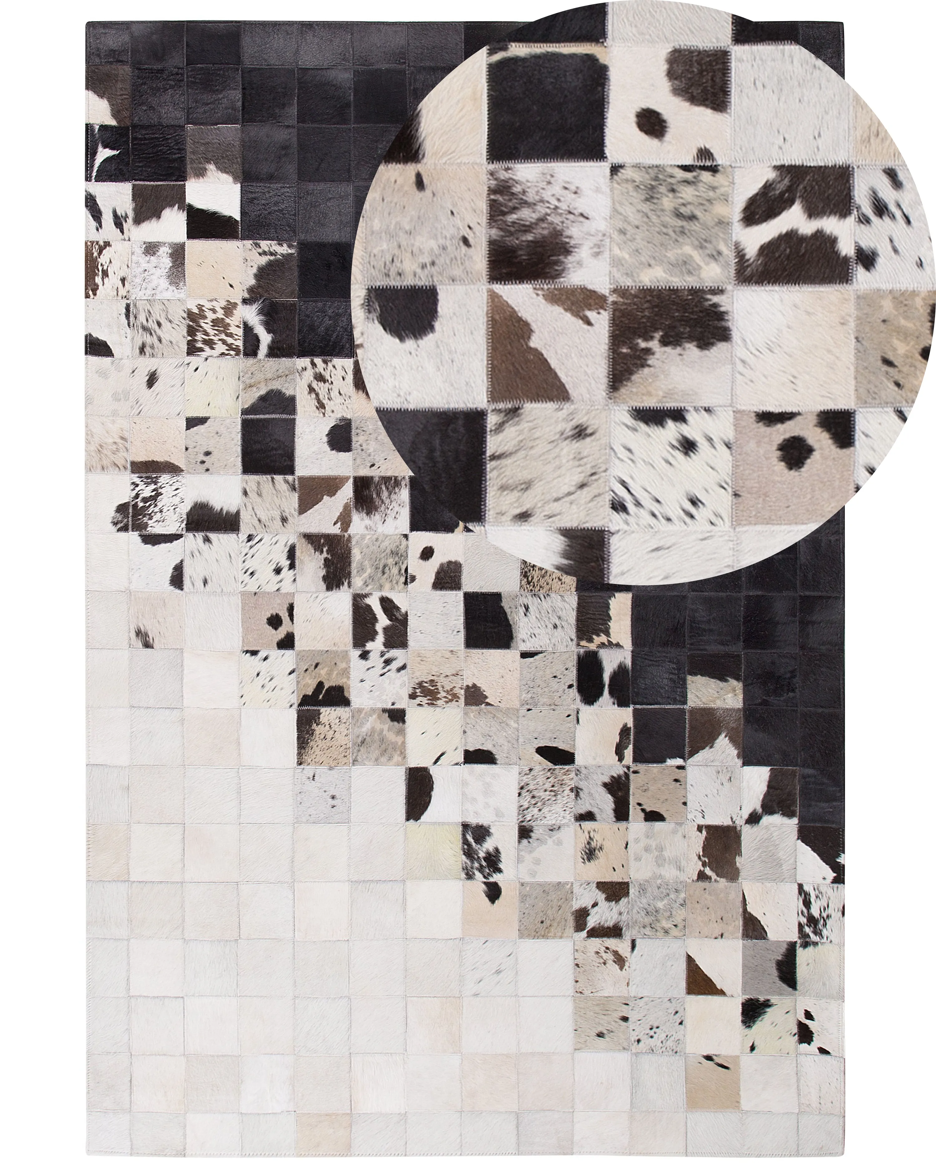 Rug KEMAH Black 140 x 200 cm Leather