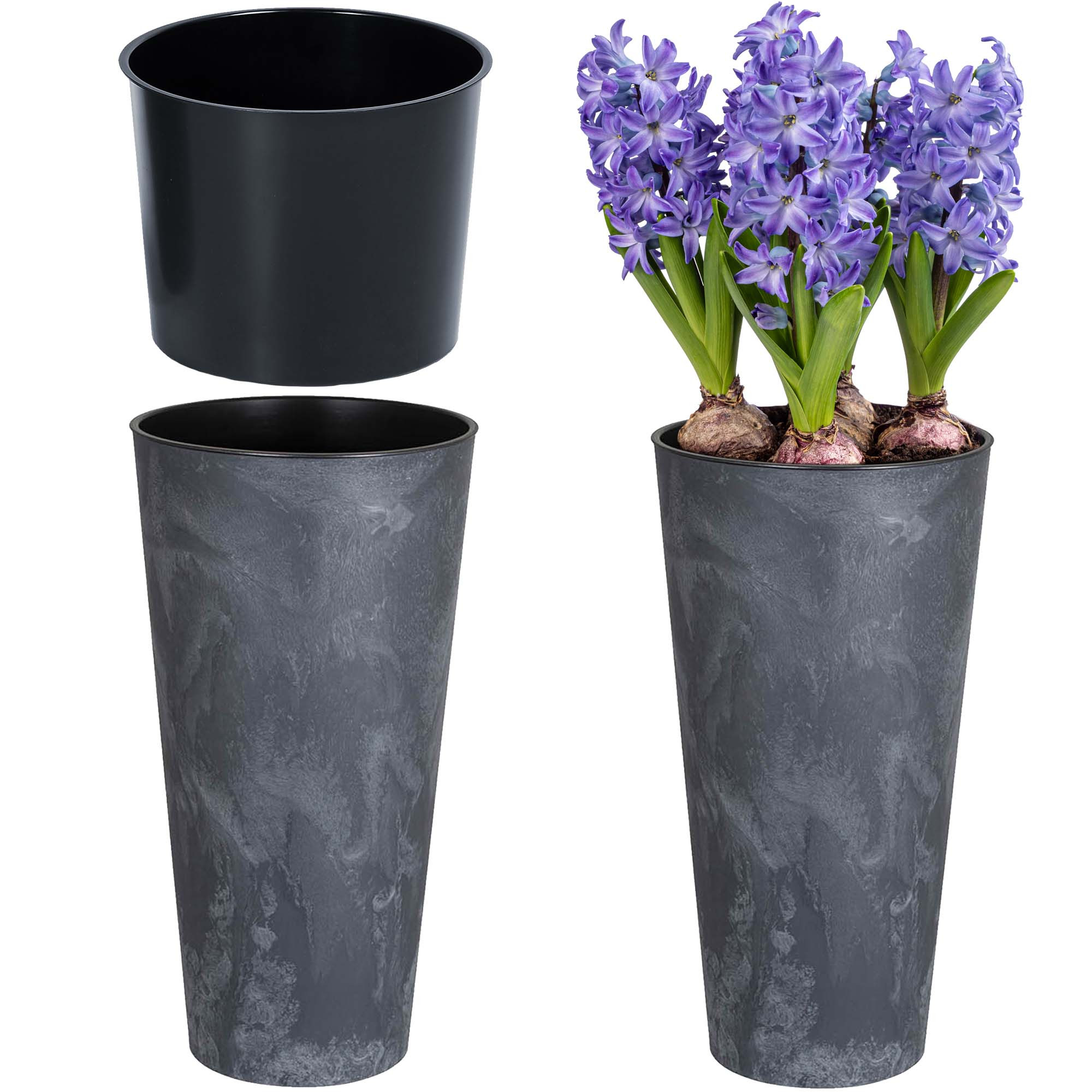 Donica Doniczka Wysoka Efekt Betonu 28,6 Cm Tubus Slim