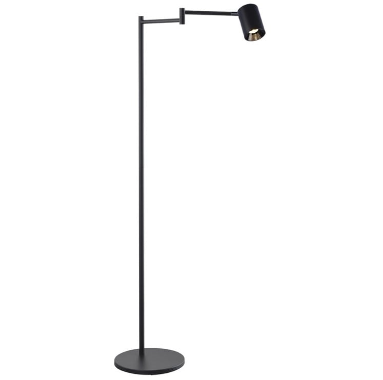 Freelight Freelight Vloerlamp Picchio Zwart Zwenkarm LED 5.4 Watt