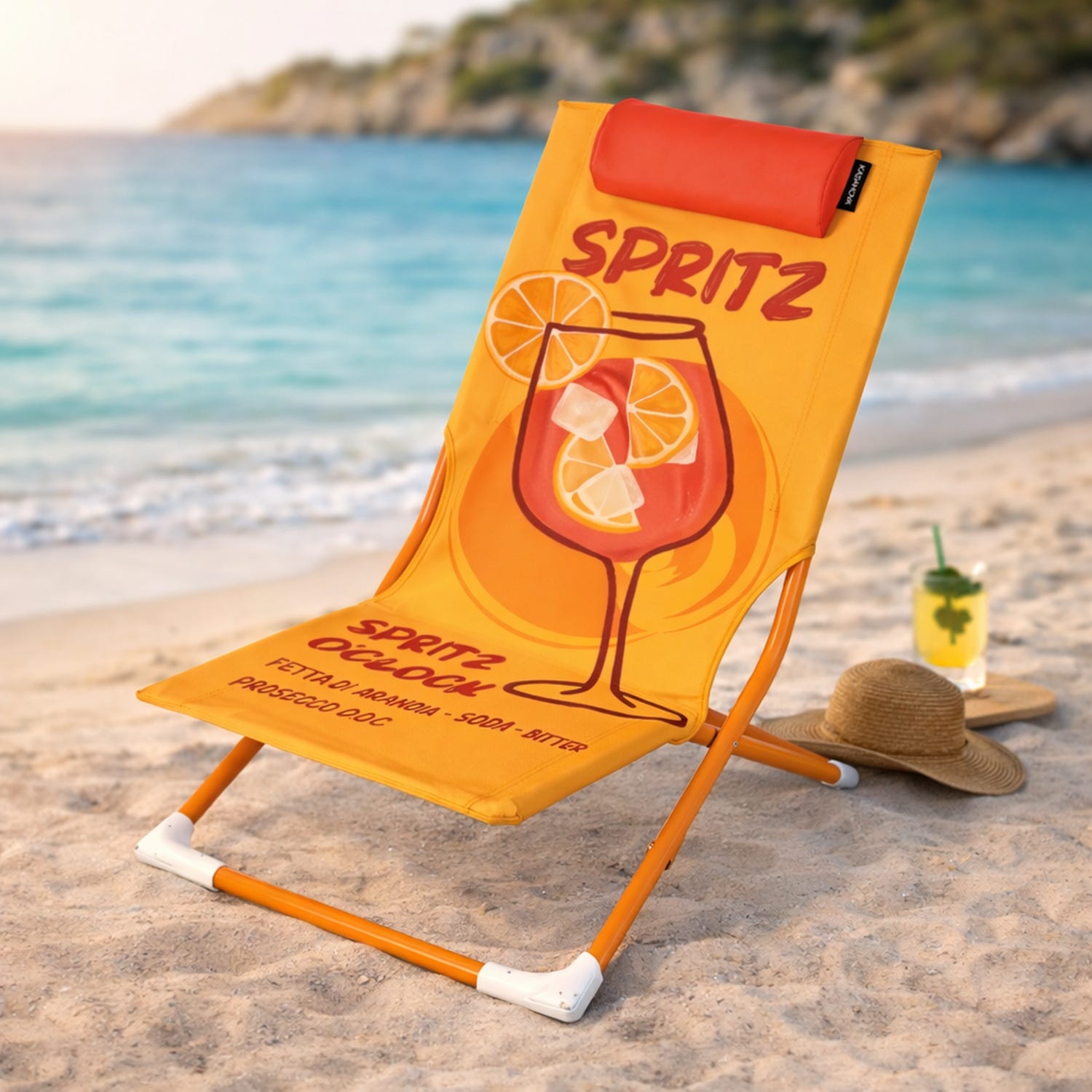 Spiaggina sedia pieghevole Spritz con poggiatesta