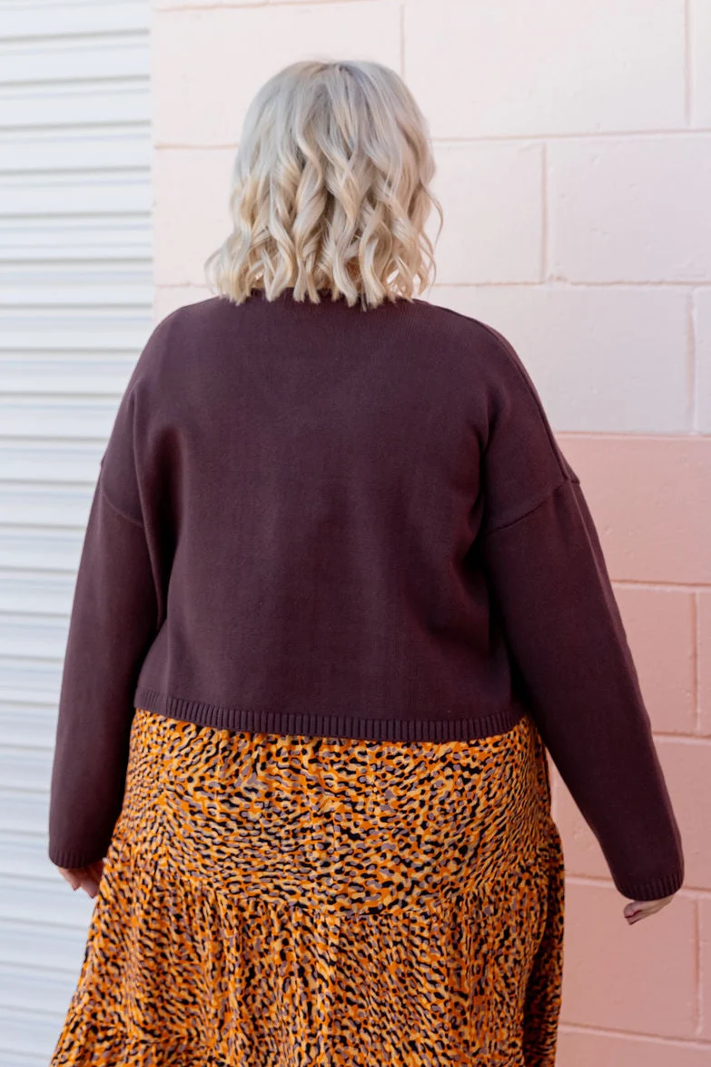 Blakely Crop Knit in Chocolate