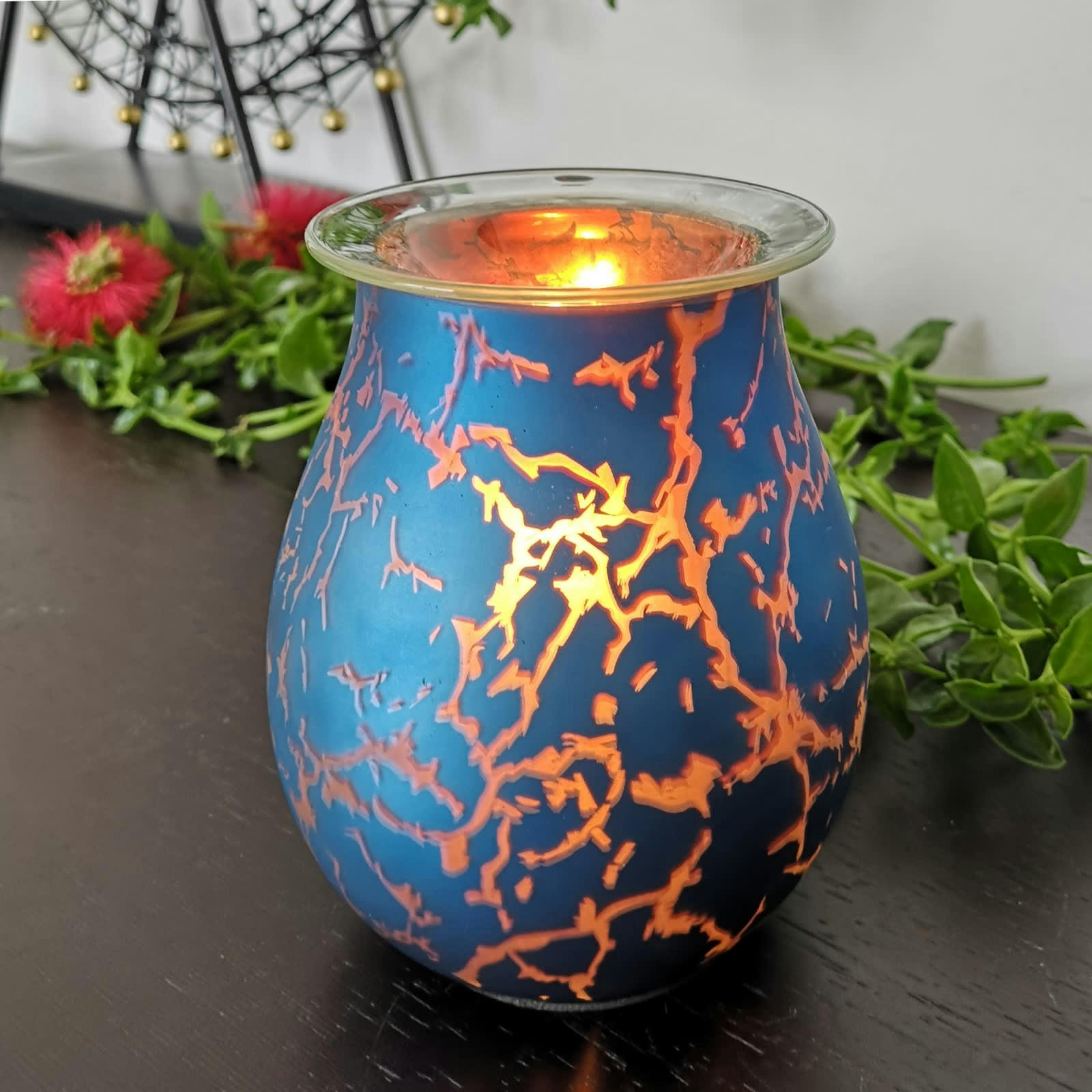 CALORYA N°10 - Diffuseur par Chaleur Douce avec Variateur en verre Bleu - H 15