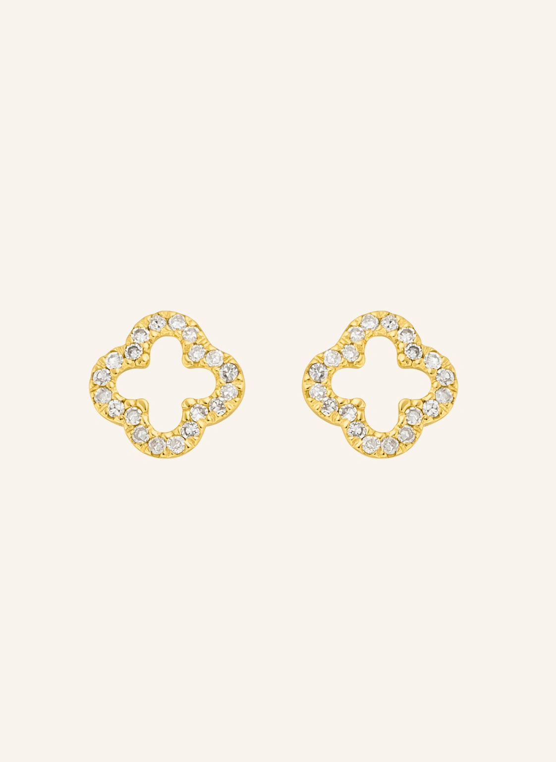 Leaf Ohrstecker CLOVER 18 Karat Gelbgold mit Diamanten