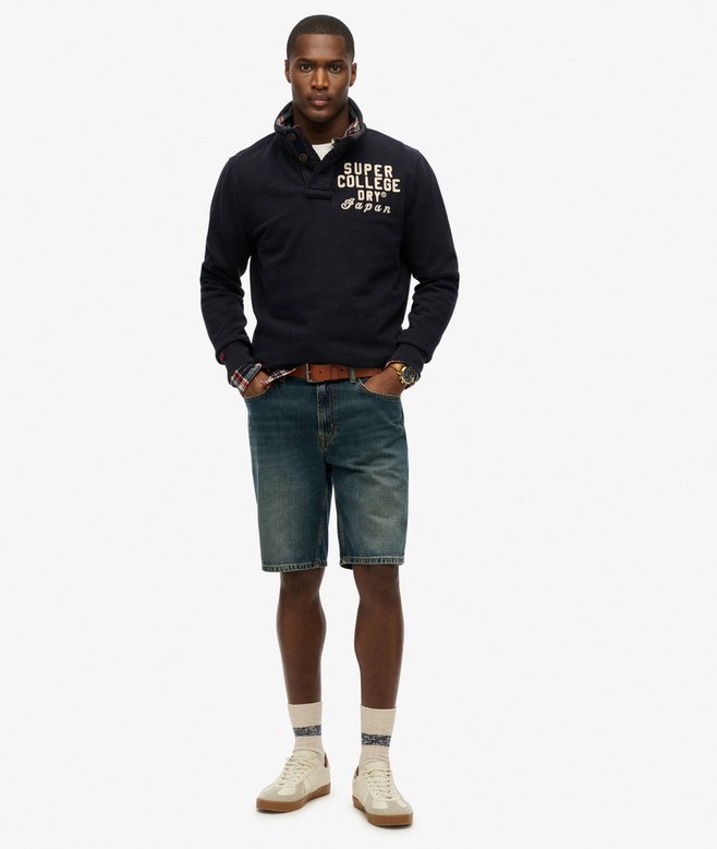 Vintage Athletic Half Button Jumper