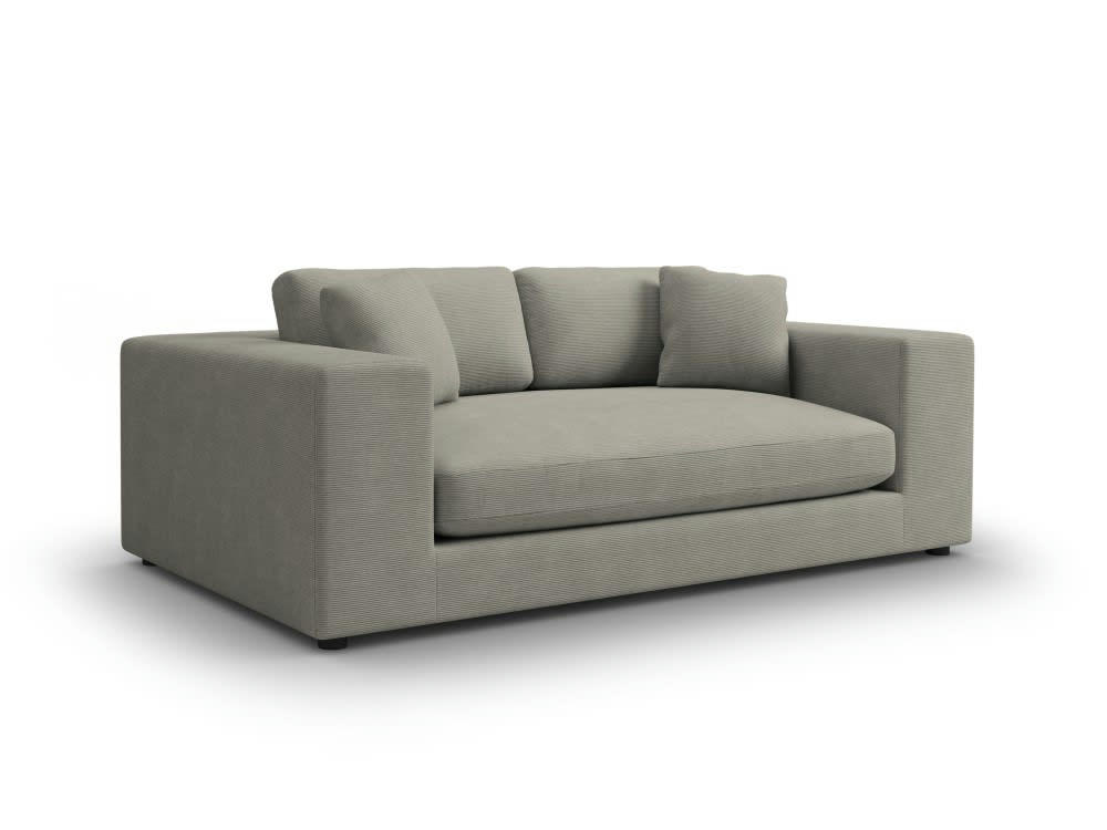 TENDANCE - Canapé 3 places en tissu structuré gris clair