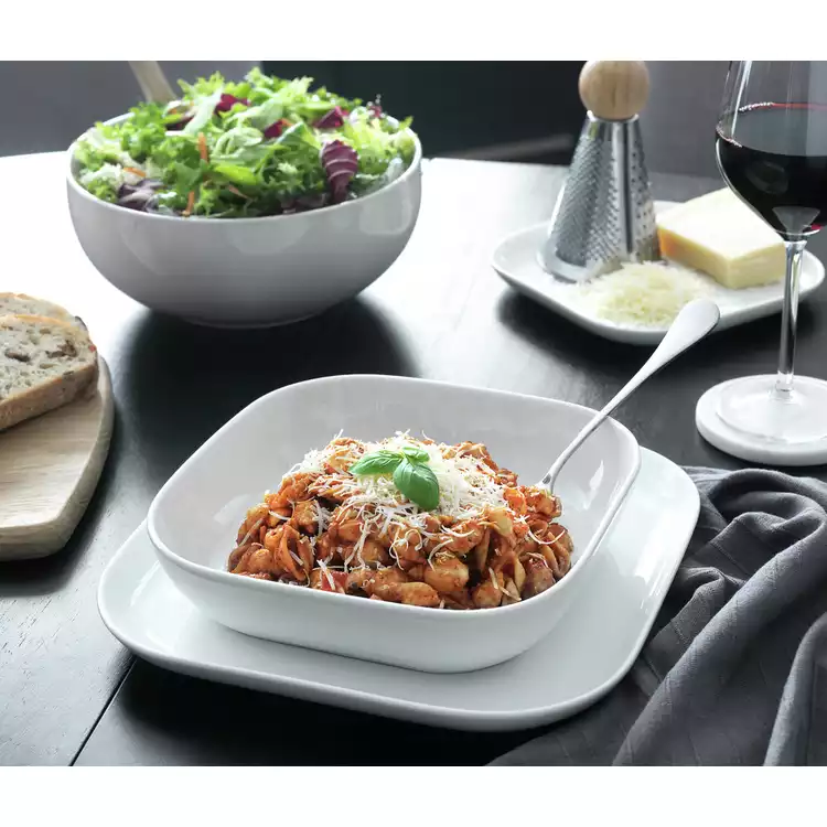 Habitat Riko Square 4 piece Pasta Bowls - White