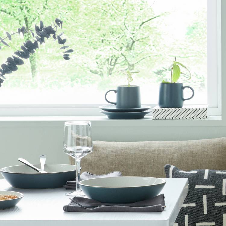 Denby Impression 4 Piece Stoneware Pasta Bowls - Charcoal