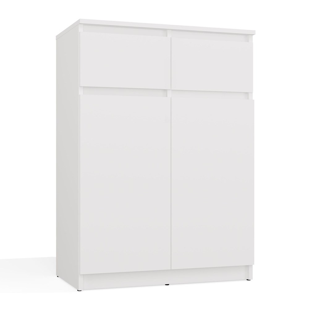 Komoda Topeshop Malwa 2DD2S Szafka 2 Drzwi 2 Szuflady Do Salonu BIAŁY