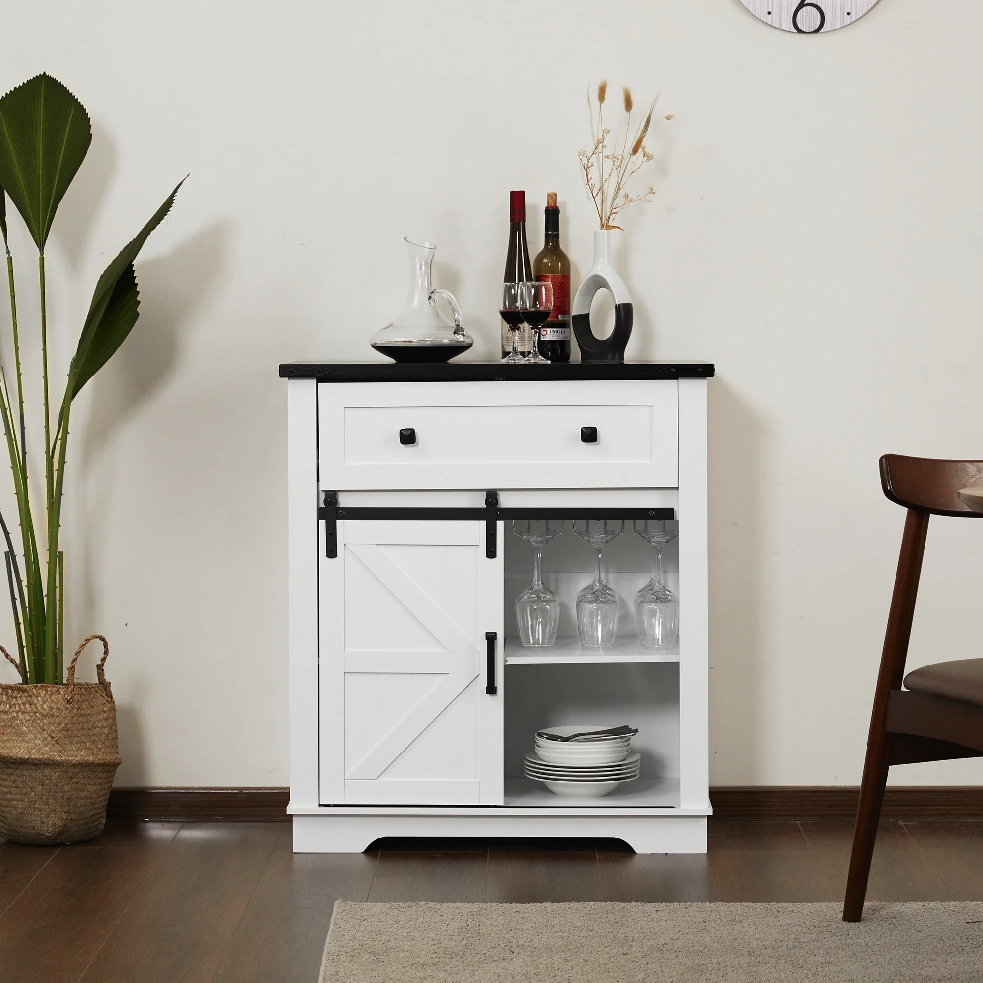 Farmhouse Coffee Bar Cabinet,Kitchen Buffet and Sideboard for Dining Room, Living Room, Entryway