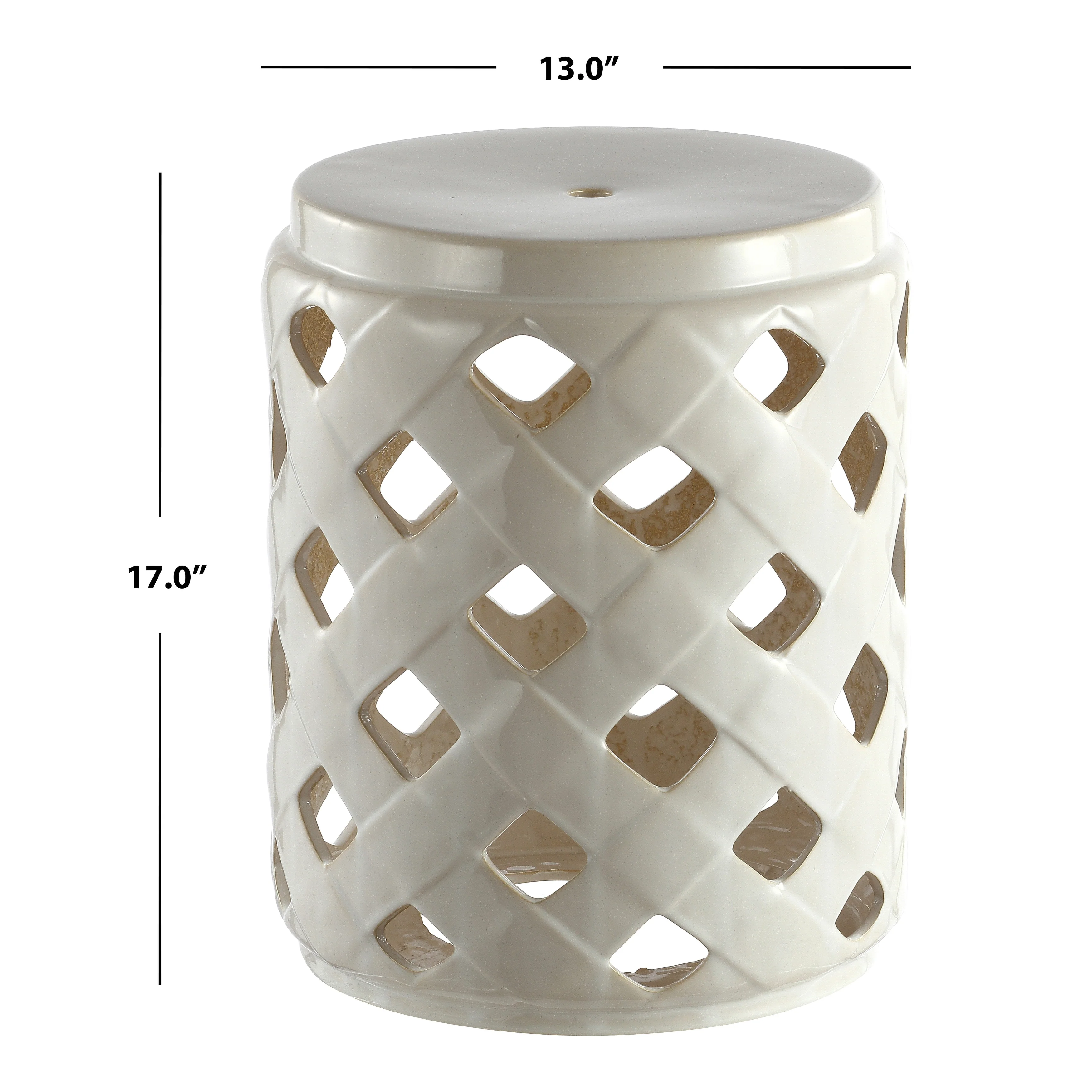 SAFAVIEH Rowena Lattice Ceramic Decorative Garden Stool