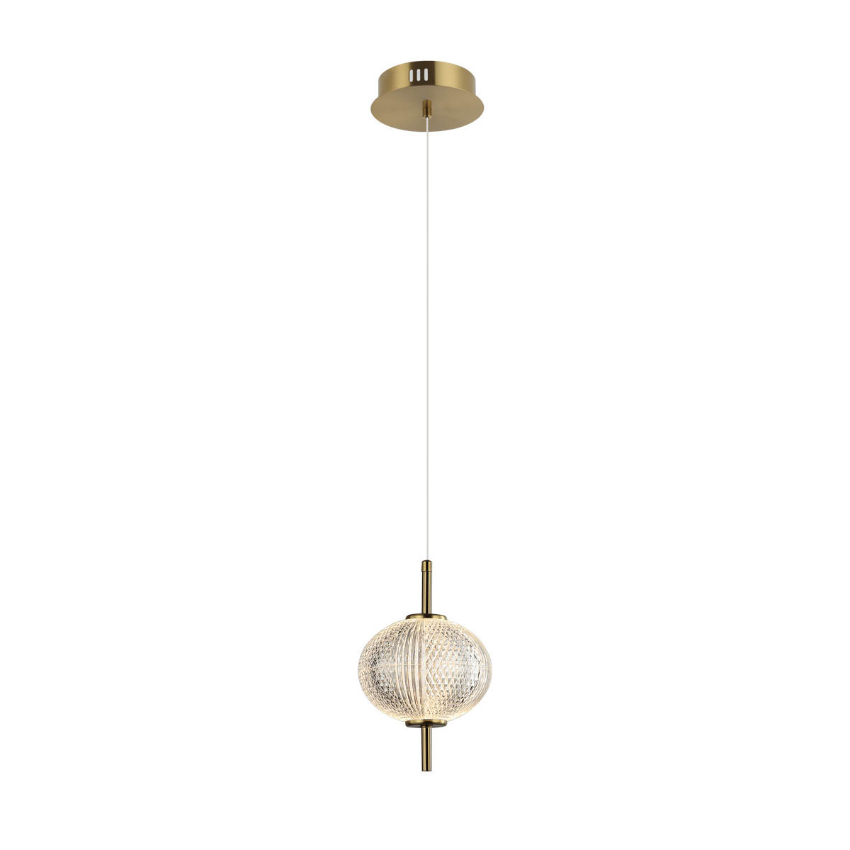 Lampa wisząca LAZIE mosiężno-przezroczysta LED 1x5W 3000K 500lm Italux