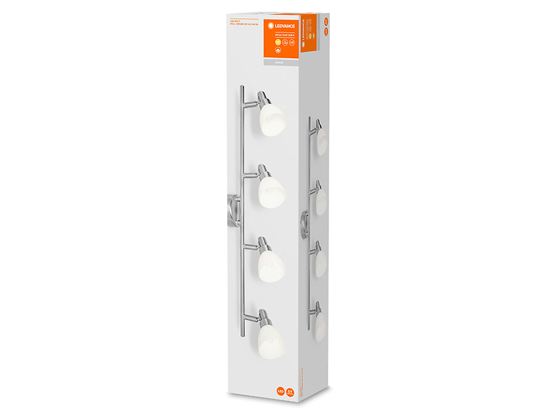 Spot LED 4-punktowy aluminiowy srebrny