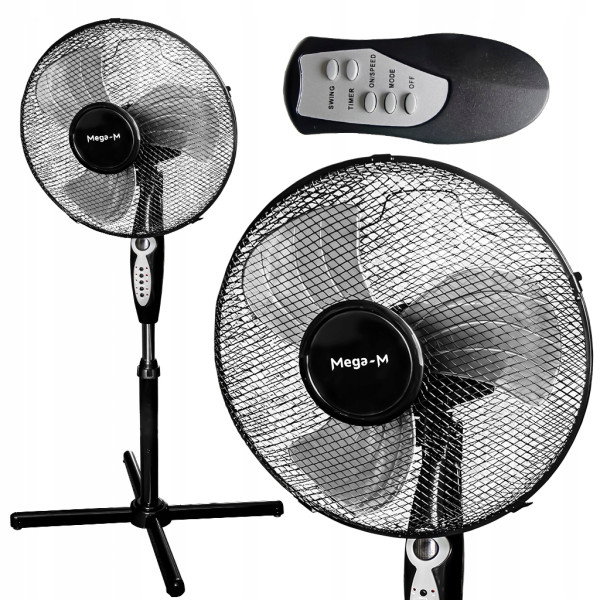 Wentylator Stojący Wiatrak Podłogowy Z Pilotem 40 Cm Mega-M Timer