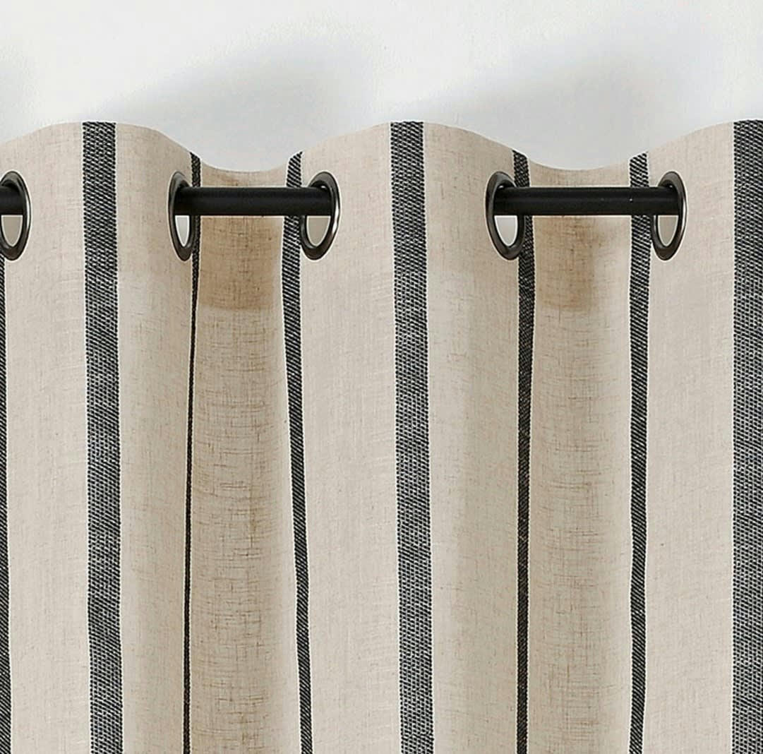 DAVINA - Rideau à rayure naturel 145x270cm