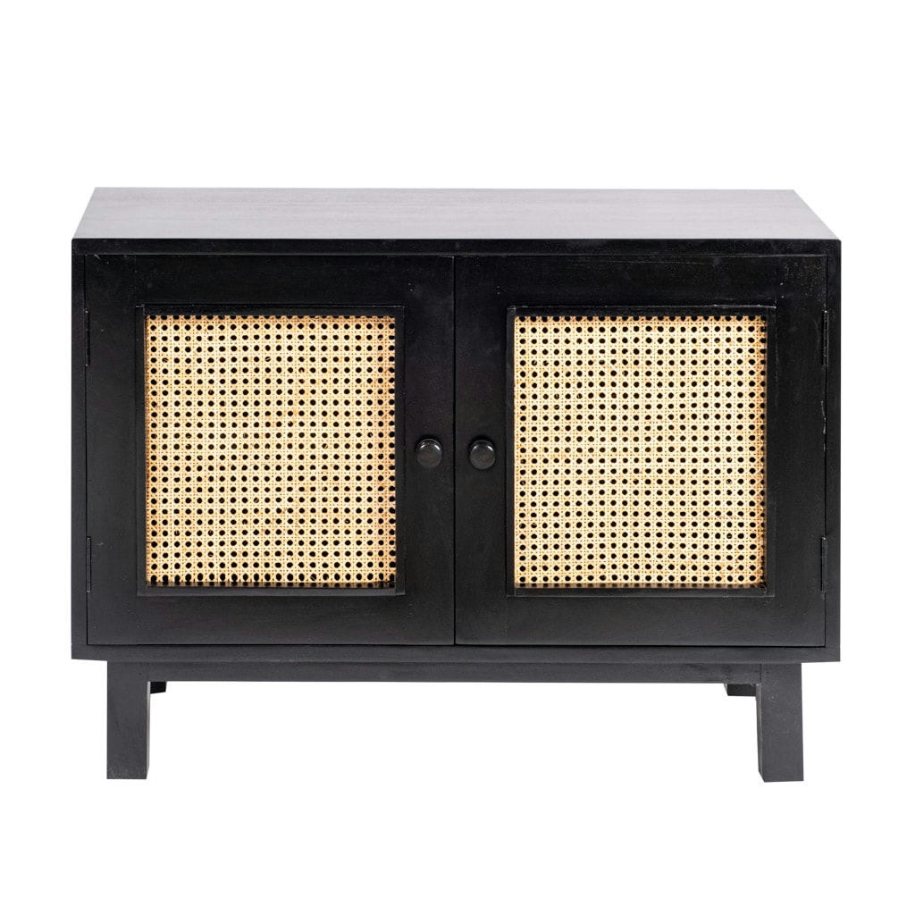 POLKA - Petit buffet en cannage et bois d'acajou