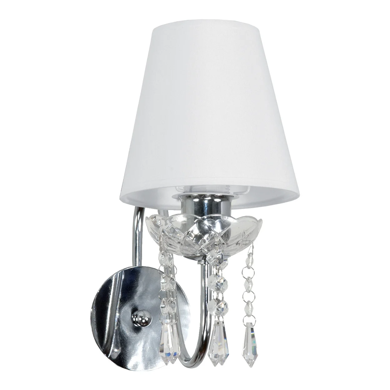 Kinkiet ścienny do sypialni glamour chrom EDYLIT 1xE27 MIA BIANCO 12-413