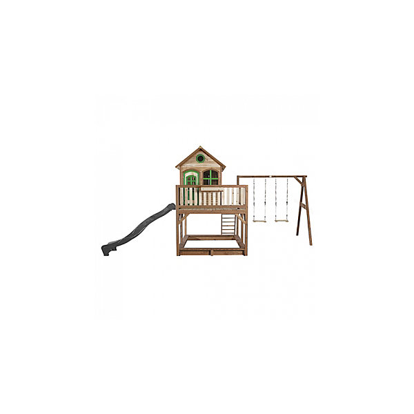 AXI Classic Liam Maisonnette avec Balancoire Double Marron vert Toboggan Gris