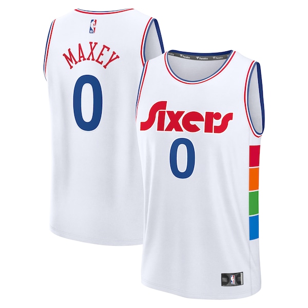 Tyrese Maxey Philadelphia 76ers  Youth 2024/25 Fast Break Player Jersey - City Edition - White