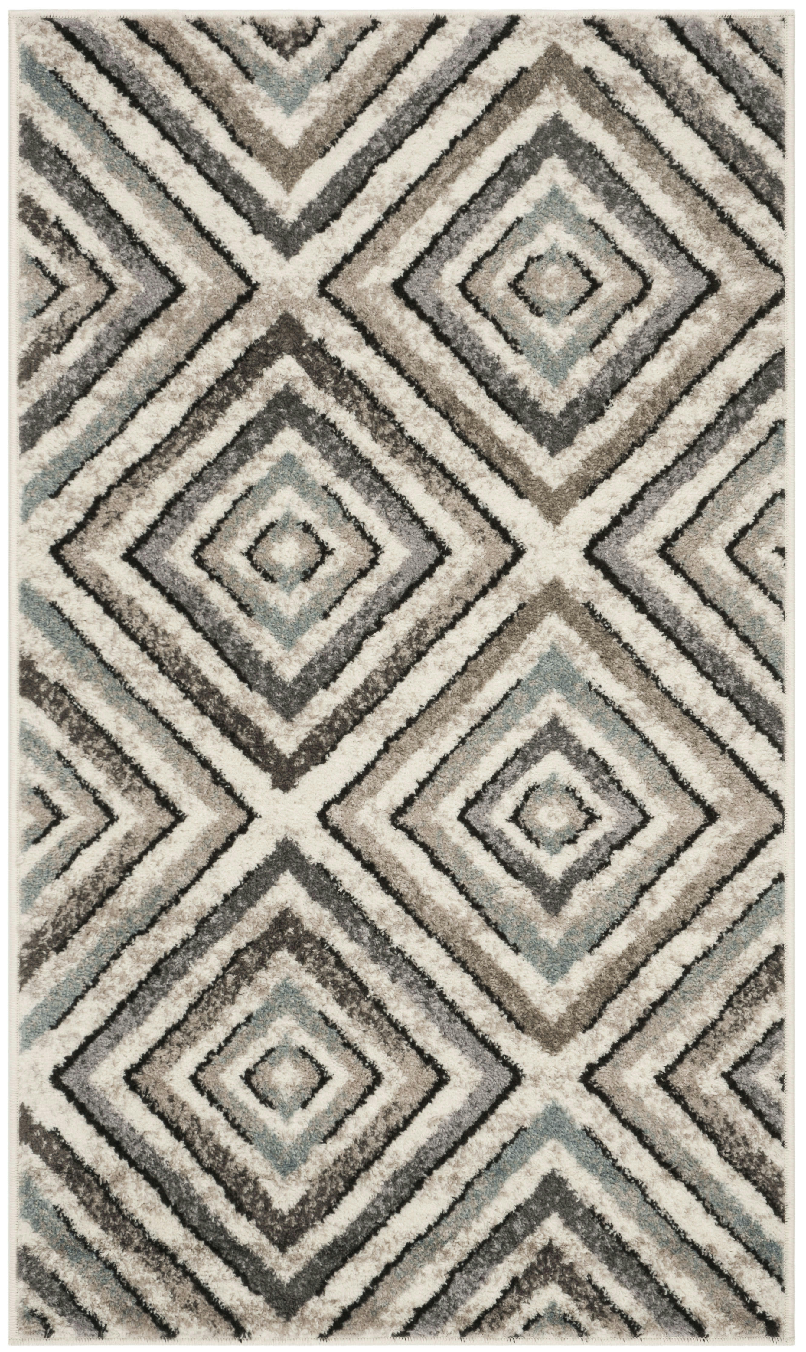 AMSTERDAM - Tapis de salon interieur en crème & beige, 91 x 152 cm