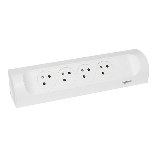 Multiprise 4 prises 2 pôles terre Legrand blanc
