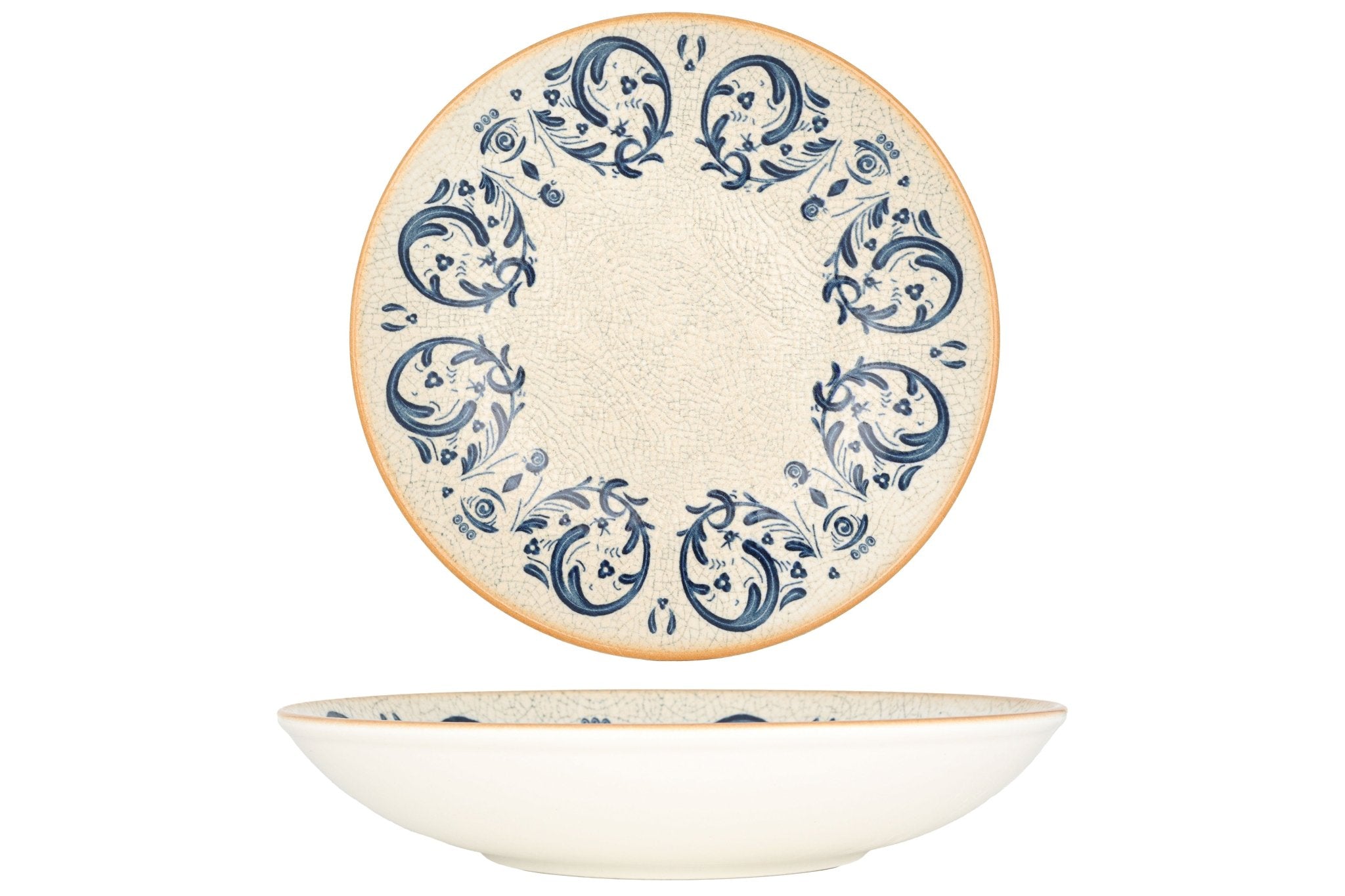 Bonna Diep bord - Viento - Porselein - 25 cm (1300cc) - set van 6