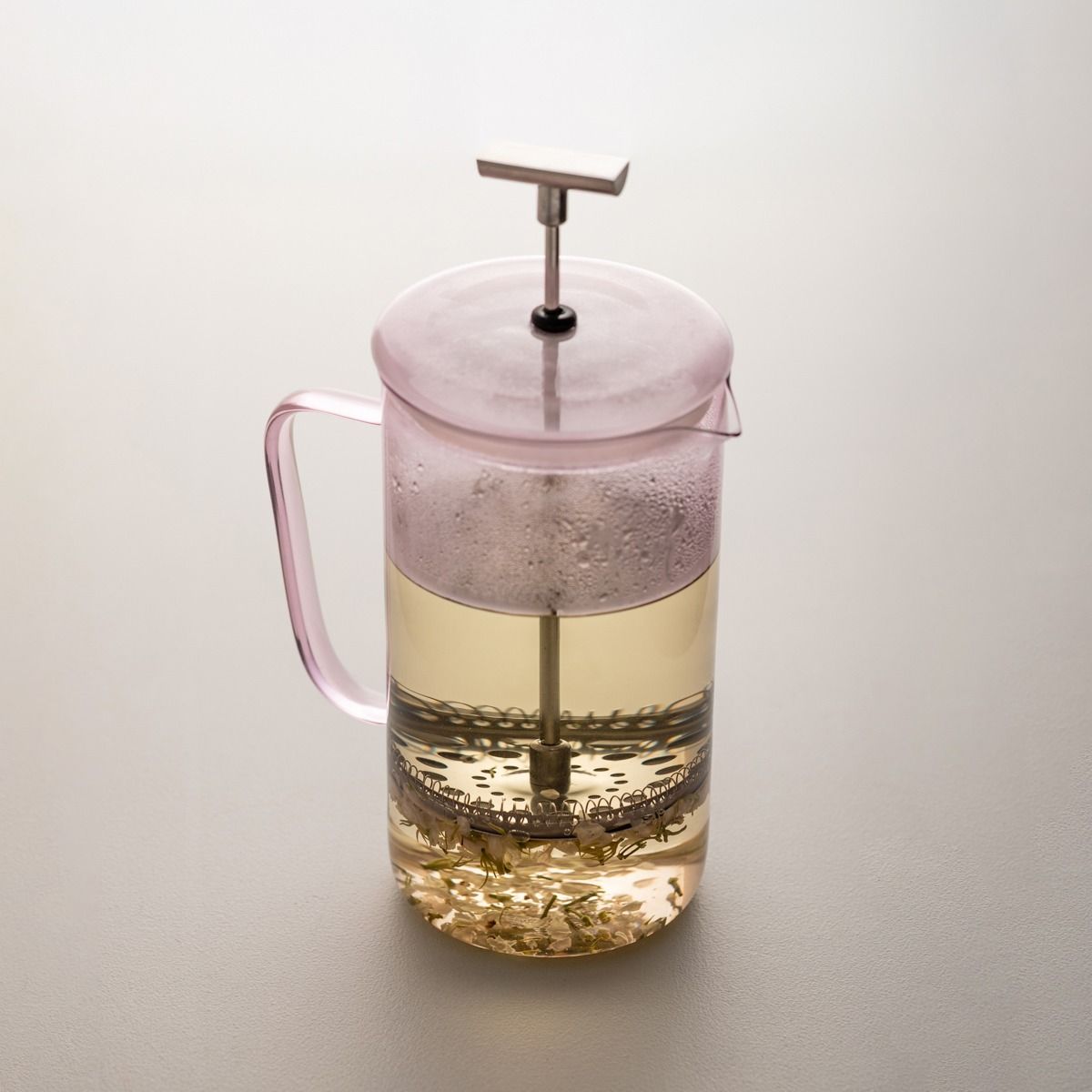 Zaparzacz LATTRICE szklany różowy 1 l