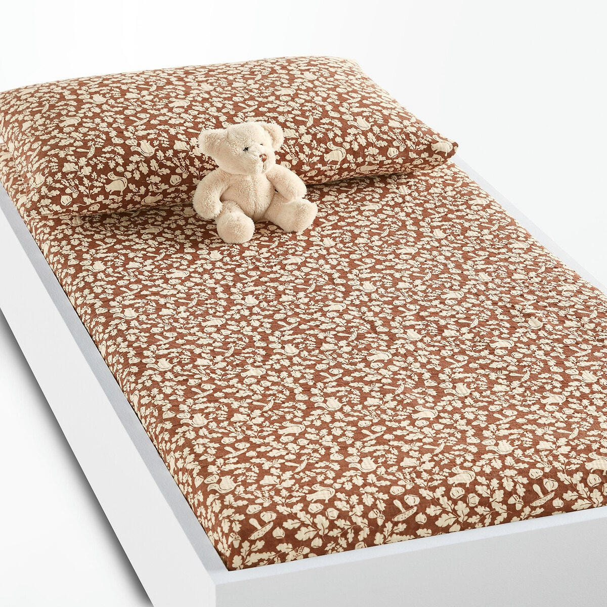Drap-housse bébé coton lavé, Noisette