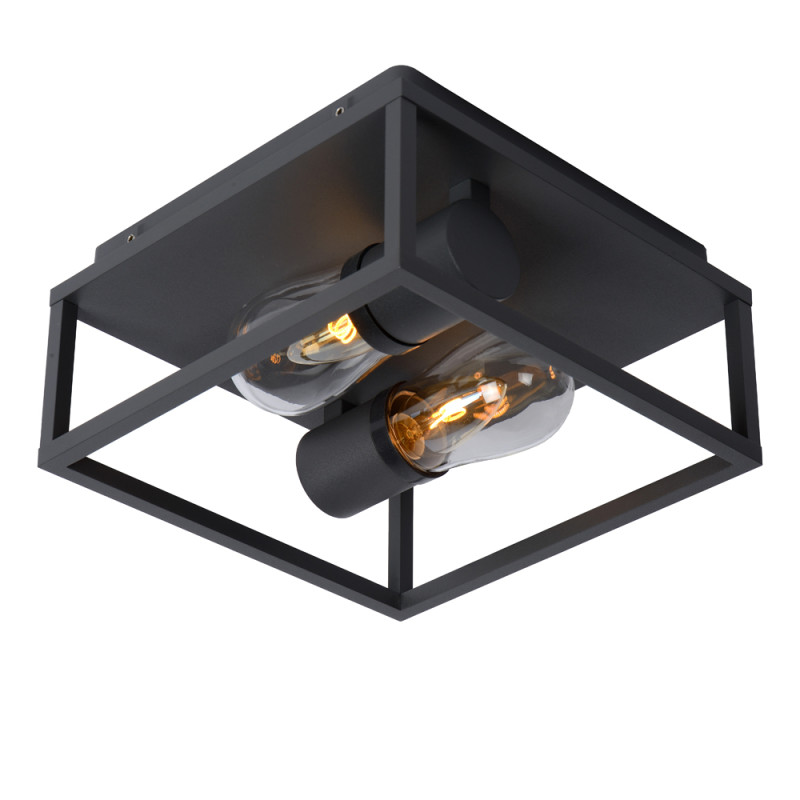 Plafonnier pour salle de bain Carlyn noir E14 2 x 6 W LUCIDE