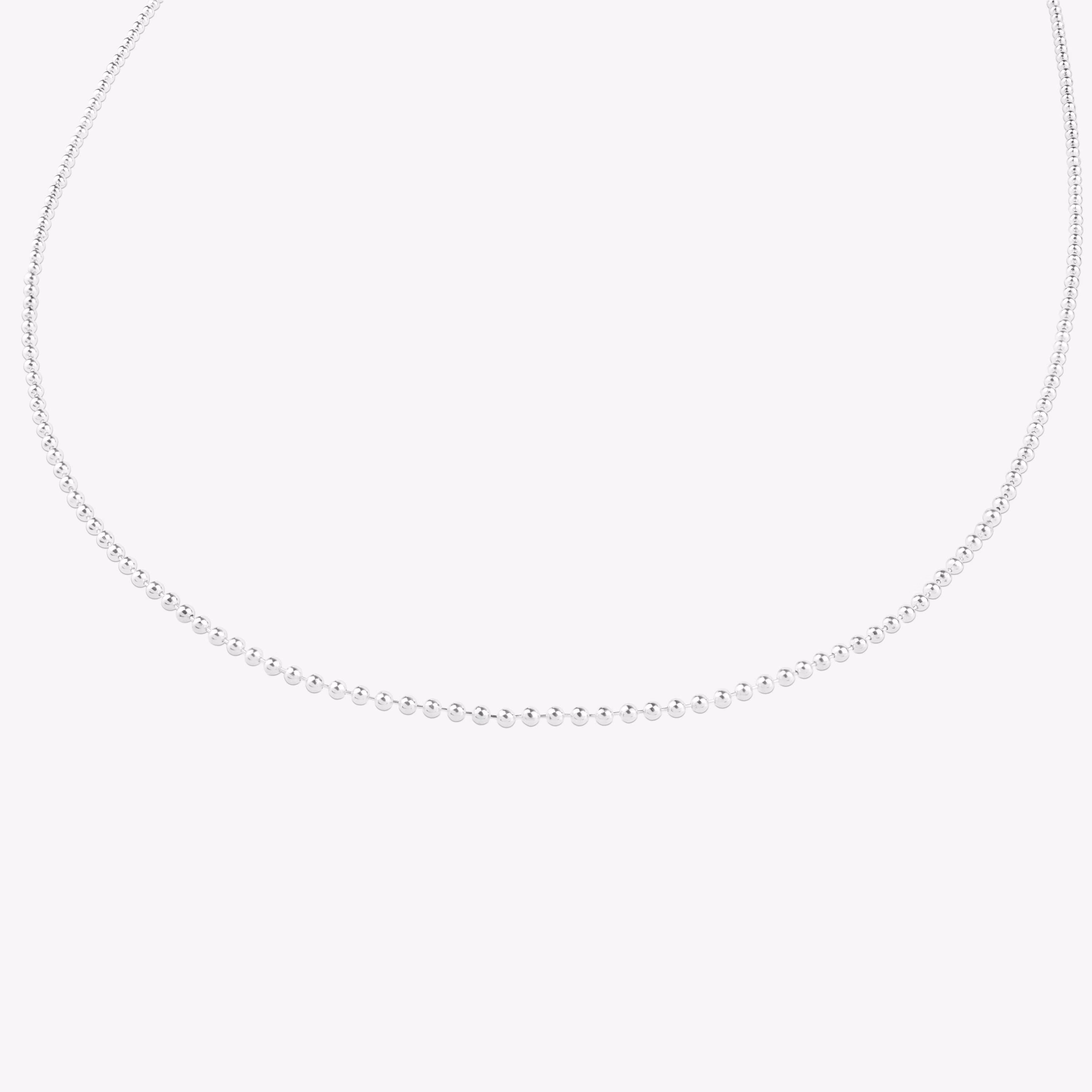 Gargantilla larga de plata con bolas, 80 cm Chain