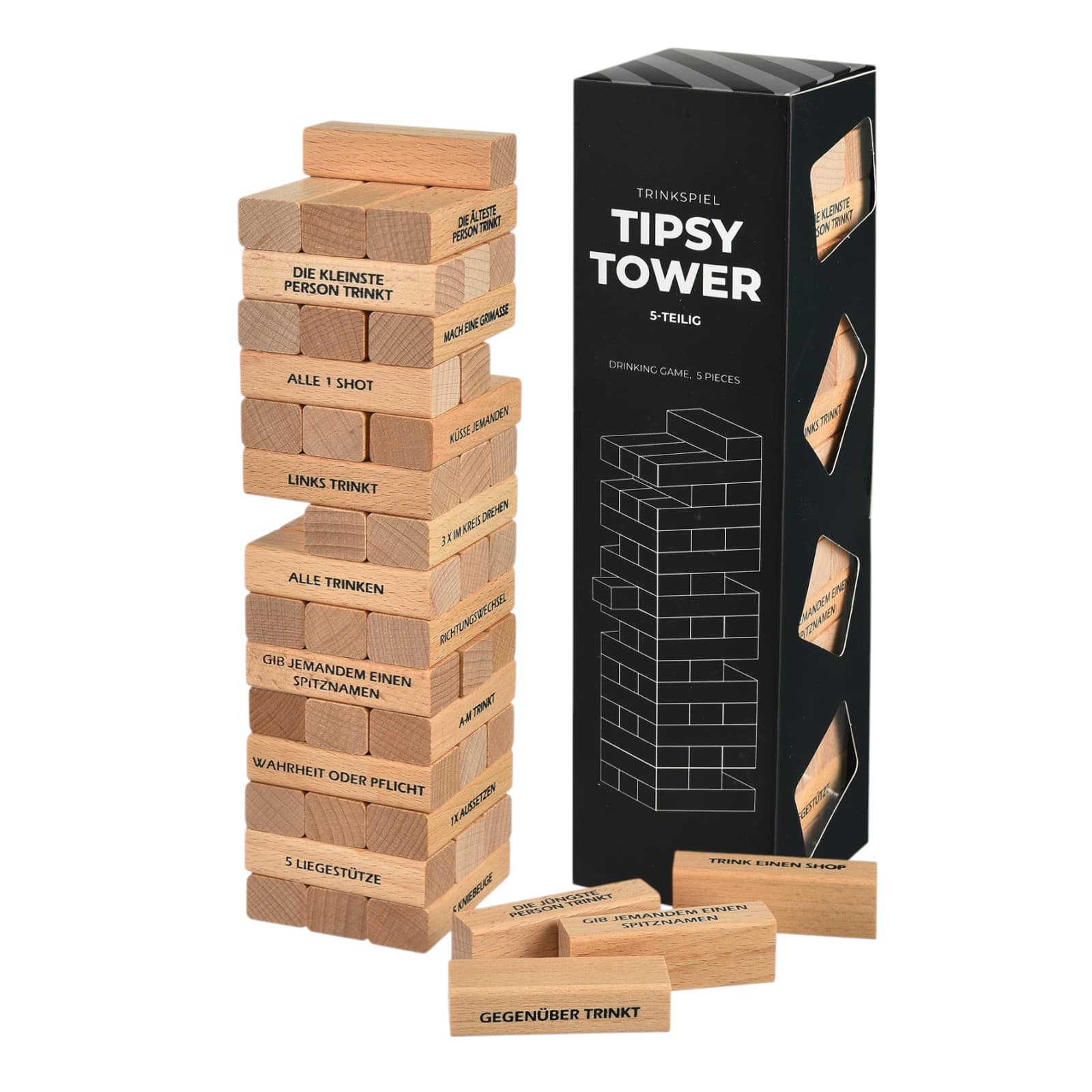 Trinkspiel Tipsy Tower Klar, 48 -tlg.