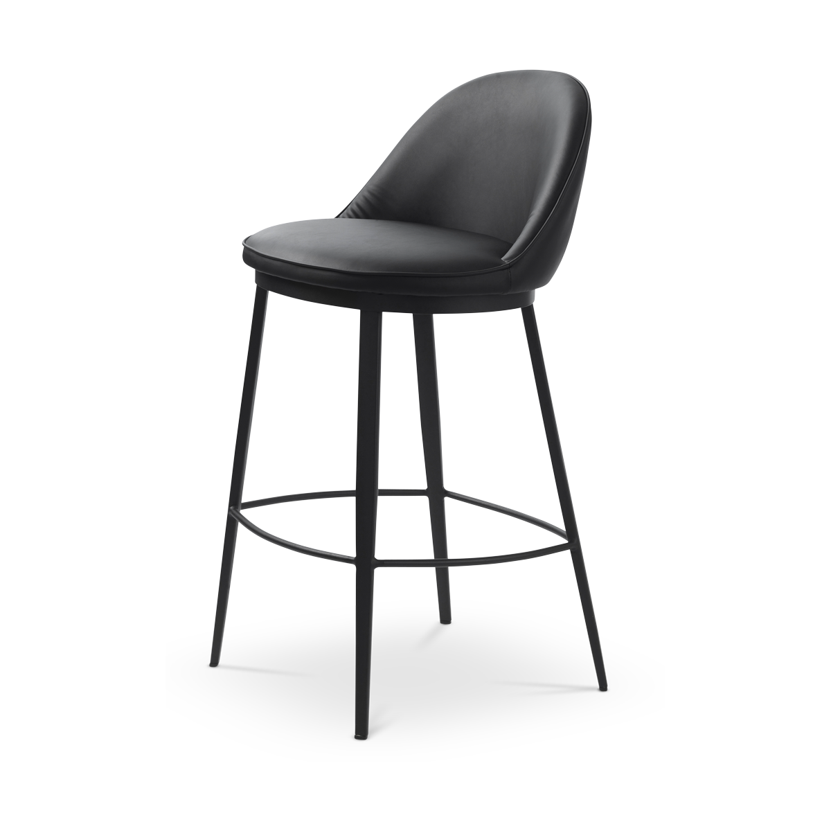 Olivine Lou barkruk kunstleer zwart - 68 cm