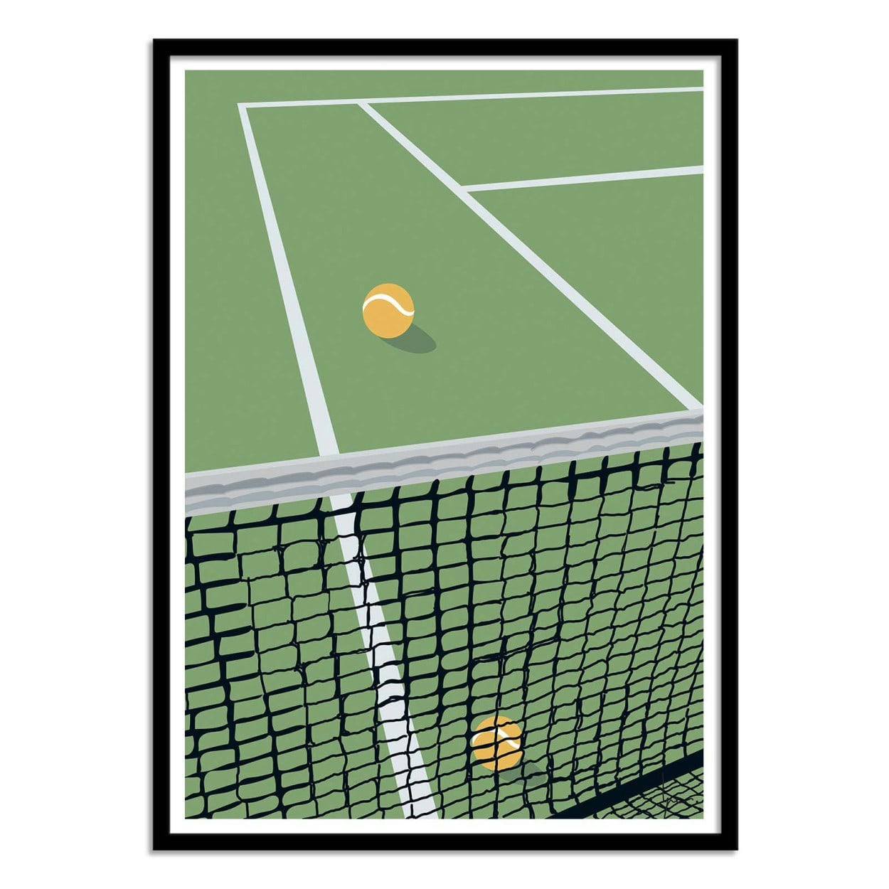 LPX ILLUSTRATION - FILET TENNIS GREEN - LPX ILLUSTRATION - Affiche d'art 50 x 70 cm