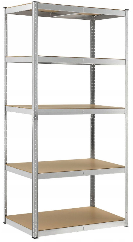 Regał magazynowy metalowy 5 półek wciskany mocny 1000kg 180x90x40cm