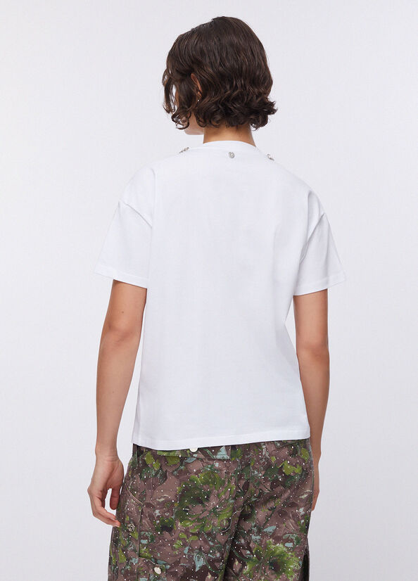 T-shirt oversize con ricami gioiello