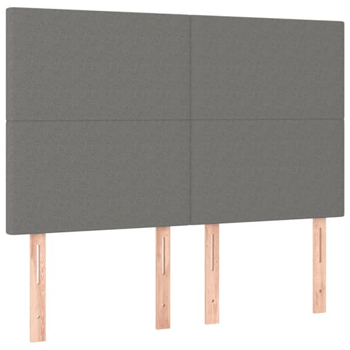 NNEVL LED Headboard Dark Grey 144x5x118/128 cm Fabric