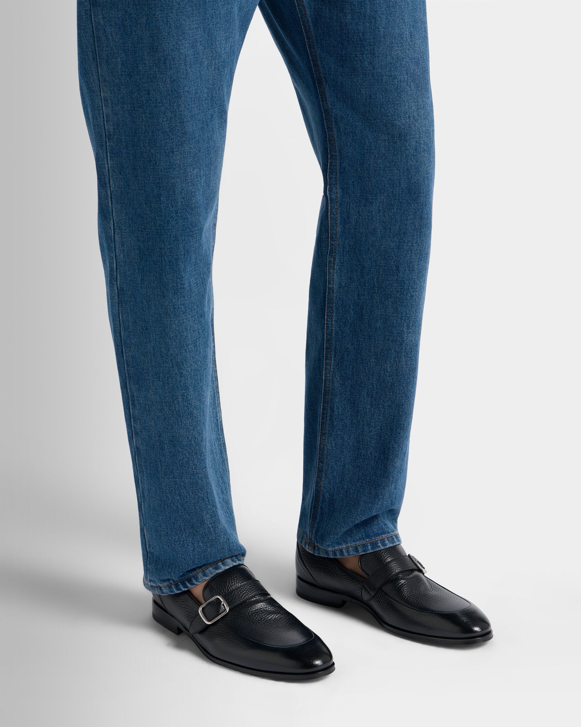 Regent Loafer aus schwarzem genarbtem Leder