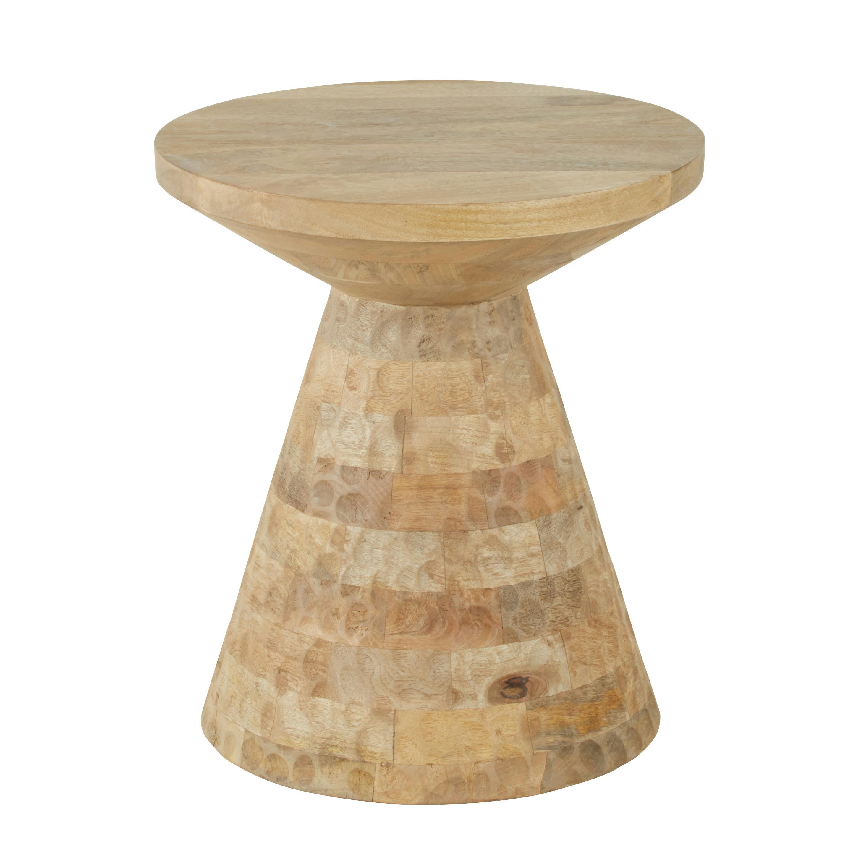 - Bout de canapé en bois de manguier gravé