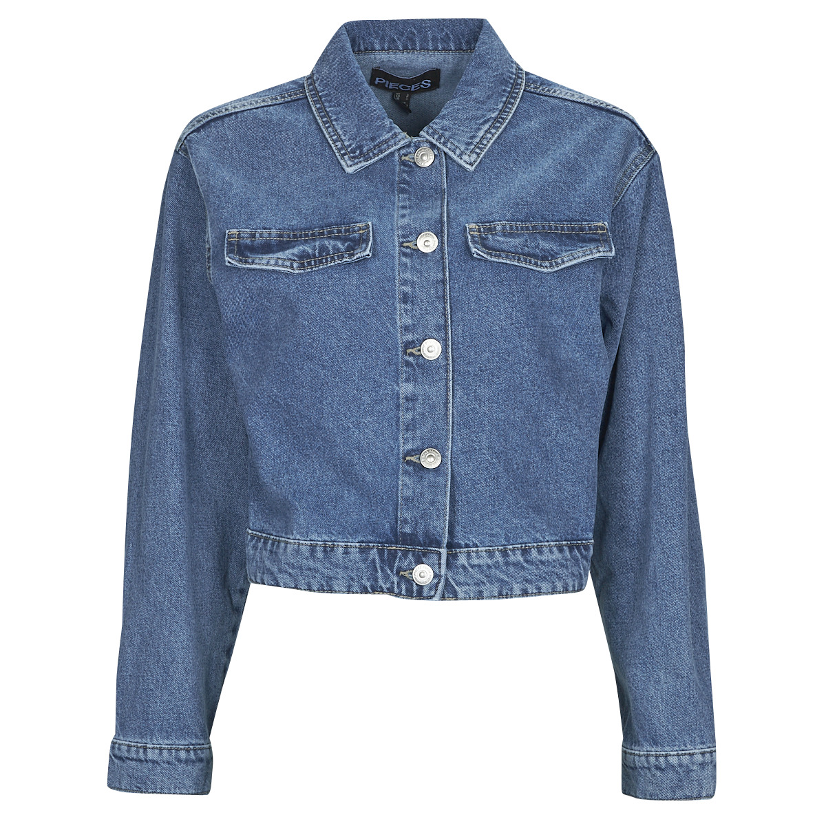 Pieces - PCTESSIE LS DNM JACKET MB873 - Blue